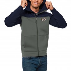 Толстовка на молнии Nashville Predators Antigua Protect - Navy/Steel