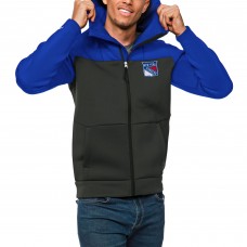 New York Rangers Antigua Protect Full-Zip Hoodie - Royal/Charcoal