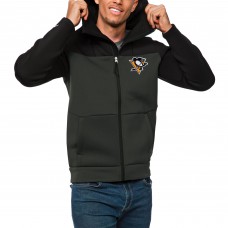 Толстовка на молнии Pittsburgh Penguins Antigua Protect - Black/Charcoal