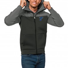 Толстовка на молнии St. Louis Blues Antigua Protect - Steel/Charcoal