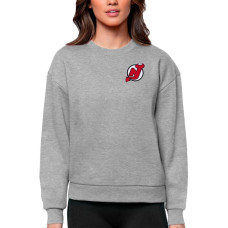 Женская свитшот New Jersey Devils Antigua Heather Gray Primary Logo Victory Crewneck Pullover Женская свитшот New Jersey Devils Antigua Heather Gray Primary Logo Victory Crewneck Pullover