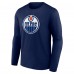 Edmonton Oilers Navy Victory Logo Long Sleeve T-Shirt