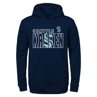 Толстовка Youth Deep Sea Blue Seattle Kraken Wordmark Logo