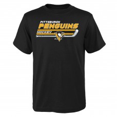 Pittsburgh Penguins Youth Stick Logo T-Shirt - Black