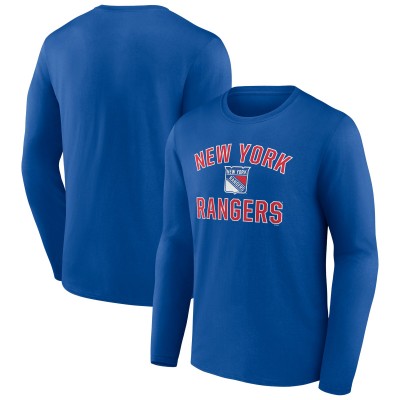 New York Rangers Royal Victory Arch Long Sleeve T-Shirt