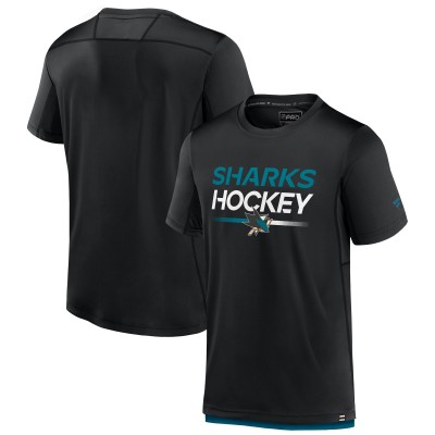 Футболка San Jose Sharks Fanatics Black Authentic Pro Tech