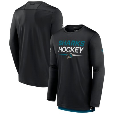 Футболка с длинным рукавом San Jose Sharks Authentic Pro - Black