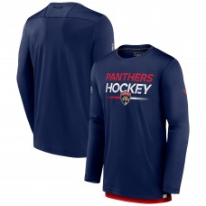 Florida Panthers Authentic Pro Long Sleeve T-Shirt - Navy