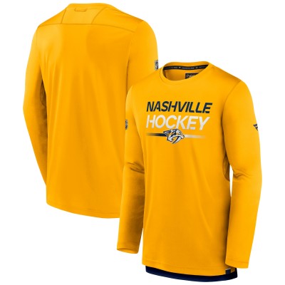 Футболка с длинным рукавом Nashville Predators Authentic Pro - Gold