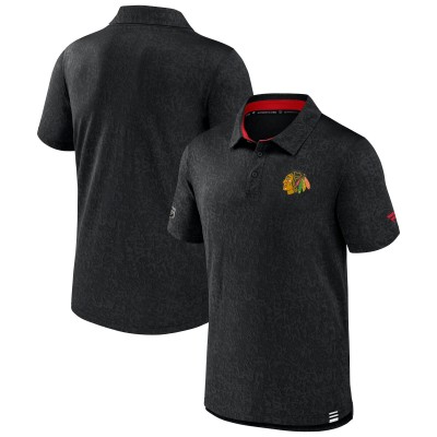 Поло Chicago Blackhawks Authentic Pro Jacquard - Black