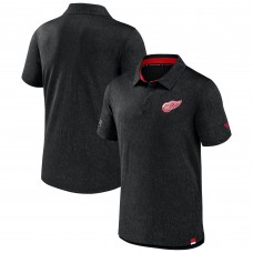 Detroit Red Wings Authentic Pro Jacquard Polo - Black