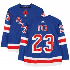 Autographed New York Rangers Adam Fox Fanatics Authentic Blue Adidas Authentic Jersey with No Quit in NY Inscription Autographed New York Rangers Adam Fox Fanatics Authentic Blue Adidas Authentic Jersey with No Quit in NY Inscription