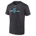Seattle Kraken Fanatics Heather Charcoal Authentic Pro Secondary Logo T-Shirt