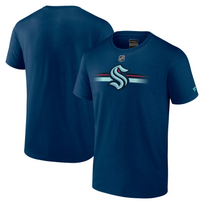 Seattle Kraken Fanatics Deep Sea Blue Authentic Pro Secondary Logo T-Shirt