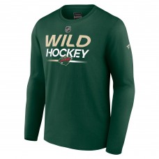 Футболка с длинным рукавом Minnesota Wild Fanatics Green Authentic Pro Primary
