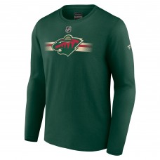 Футболка с длинным рукавом Minnesota Wild Fanatics Green Authentic Pro Secondary