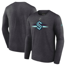 Seattle Kraken Fanatics Heather Charcoal Authentic Pro Secondary Long Sleeve T-Shirt Seattle Kraken Fanatics Heather Charcoal Authentic Pro Secondary Long Sleeve T-Shirt