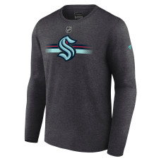 Seattle Kraken Fanatics Heather Charcoal Authentic Pro Secondary Long Sleeve T-Shirt Seattle Kraken Fanatics Heather Charcoal Authentic Pro Secondary Long Sleeve T-Shirt