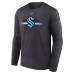 Seattle Kraken Fanatics Heather Charcoal Authentic Pro Secondary Long Sleeve T-Shirt