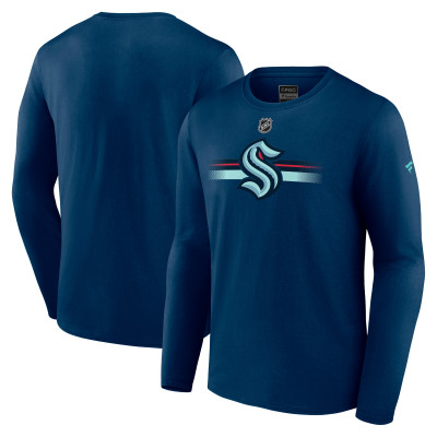 Seattle Kraken Fanatics Deep Sea Blue Authentic Pro Secondary Long Sleeve T-Shirt