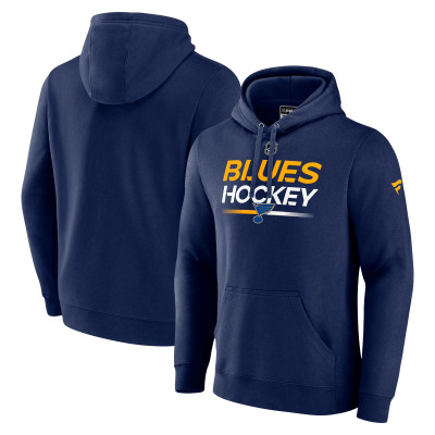 St. Louis Blues Fanatics Navy Authentic Pro Pullover Hoodie