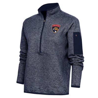 Кофта на короткой молнии Florida Panthers Antigua Womens Team Logo Fortune - Heather Navy