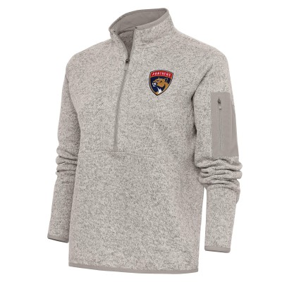Кофта на короткой молнии Florida Panthers Antigua Womens Team Logo Fortune - Oatmeal