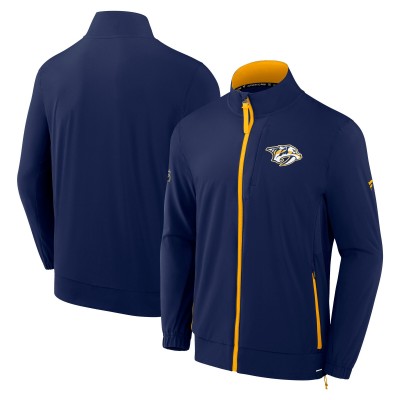Nashville Predators Fanatics Navy Authentic Pro Rink Full-Zip Jacket
