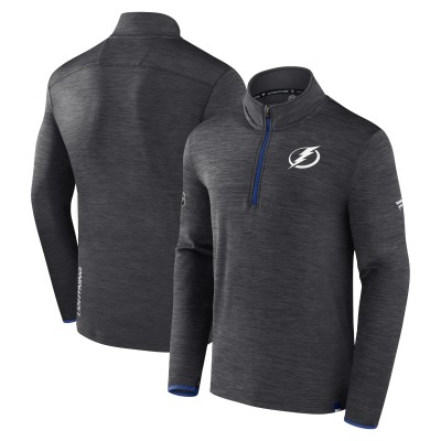 Кофта на короткой молнии Tampa Bay Lightning Authentic Pro - Heather Charcoal