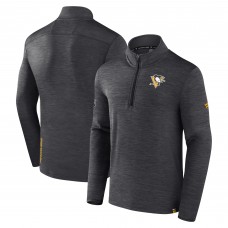 Pittsburgh Penguins Authentic Pro Quarter-Zip Pullover Top - Heather Charcoal