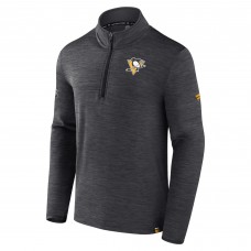 Pittsburgh Penguins Authentic Pro Quarter-Zip Pullover Top - Heather Charcoal
