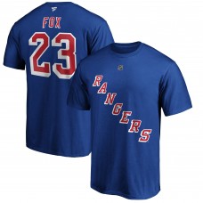 Adam Fox New York Rangers Fanatics Branded Authentic Stack Name &amp; Number T-Shirt - Blue