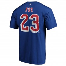 Adam Fox New York Rangers Fanatics Branded Authentic Stack Name &amp; Number T-Shirt - Blue
