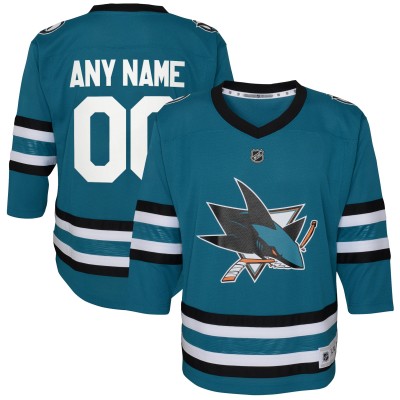 Именная джерси San Jose Sharks Youth Home Replica - Teal