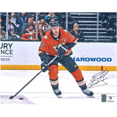 Autographed Anaheim Ducks Ryan Getzlaf Fanatics Authentic 16 x 20 Orange Jersey Skating with Puck Photograph