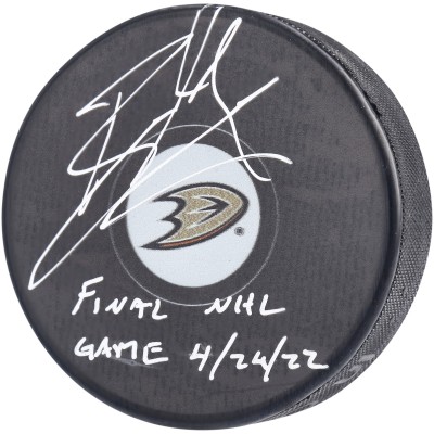 Шайба Ryan Getzlaf Anaheim Ducks Fanatics Authentic Autographed with Final NHL Game 4/24/22 Inscription