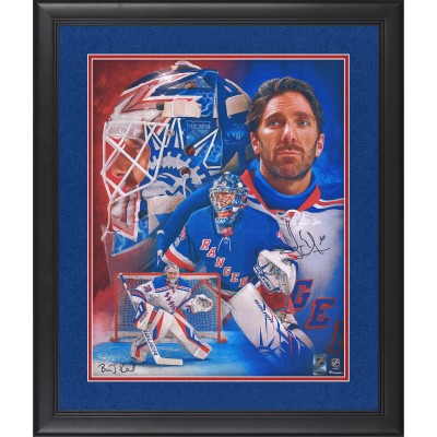 Henrik Lundqvist New York Rangers Autographed Framed 16 x 20 Print by Brian Konnick - Limited Edition #67 of 130