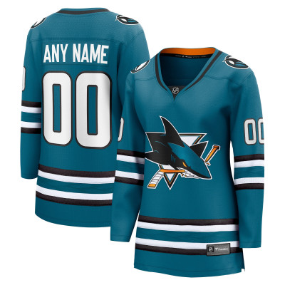 Женская Именная джерси San Jose Sharks Fanatics Teal Home Breakaway