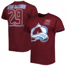 Mens Nathan MacKinnon Burgundy Colorado Avalanche Player Name & Number T-Shirt