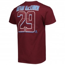 Mens Nathan MacKinnon Burgundy Colorado Avalanche Player Name & Number T-Shirt