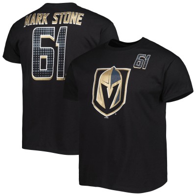 Mens Mark Stone Black Vegas Golden Knights Player Name & Number T-Shirt