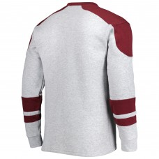 Mens Heather Gray Colorado Avalanche Classic Fit Lace-Up Pullover Sweatshirt