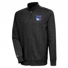 New York Rangers Antigua Action Full-Zip Jacket - Heather Black