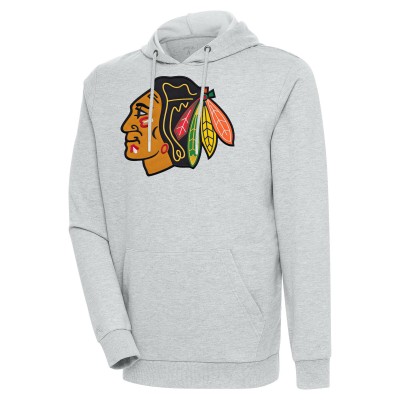 Толстовка Chicago Blackhawks Antigua Logo Action Chenille - Heather Gray