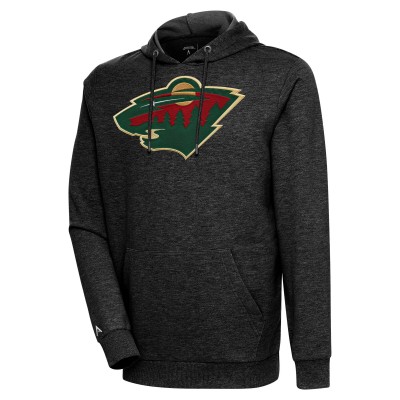 Толстовка Minnesota Wild Antigua Logo Action Chenille - Heather Black