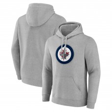 Winnipeg Jets Fanatics Heather Gray Primary Logo Pullover Hoodie