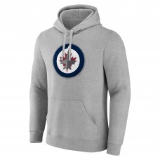 Winnipeg Jets Fanatics Heather Gray Primary Logo Pullover Hoodie