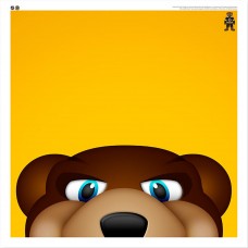 Boston Bruins Blades 12 x 12 Minimalist Mascot Poster Print