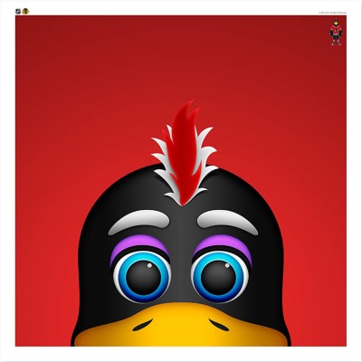 Chicago Blackhawks TOMMYHAWK 12 x 12 Minimalist Mascot Poster Print