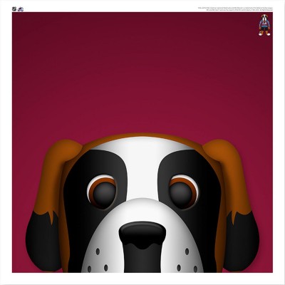Colorado Avalanche Bernie the St. Bernard 12 x 12 Minimalist Mascot Poster Print